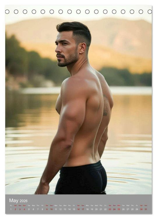Produktbild: Masculine allure (Desk Calendar 2026 DIN A5 portrait), CALVENDO 12 Month DeskCalendar