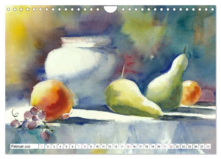Produktbild: Stillleben Aquarelle (Wandkalender 2026 DIN A4 quer), CALVENDO Monatskalender