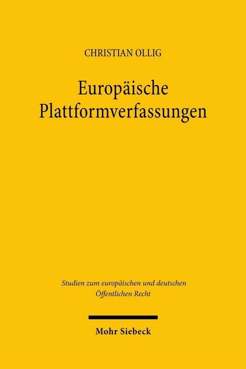 Produktbild: Europ&auml;ische Plattformverfassungen