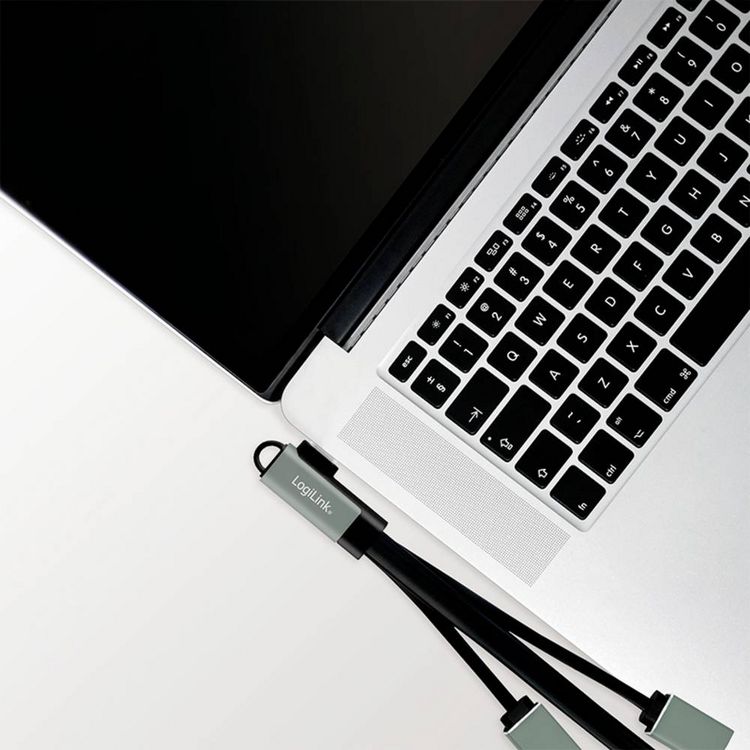Produktbild: LogiLink UA0361 USB-Hub 3 Port USB-A USB 3.1 Gen1 5 GBit/s mit USB-C&reg; Stecker Silber UA0361