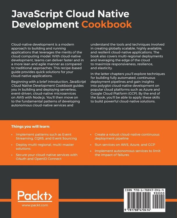Produktbild: JavaScript Cloud Native Development Cookbook