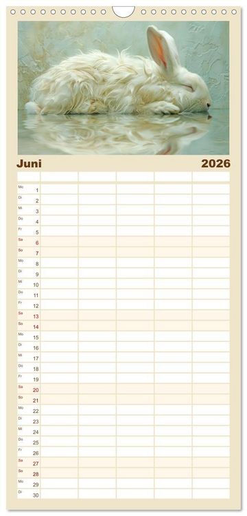 Produktbild: Familienplaner 2026 - Tierische Tr&auml;umer - Sanft ruhend mit 5 Spalten (Wandkalender, 21 x 45 cm) CALVENDO
