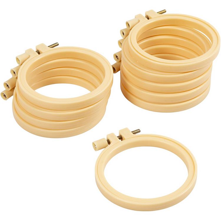 Produktbild: Creativ Company Stickrahmen aus Holz, Rund, D 9,5 cm, 10 Stk