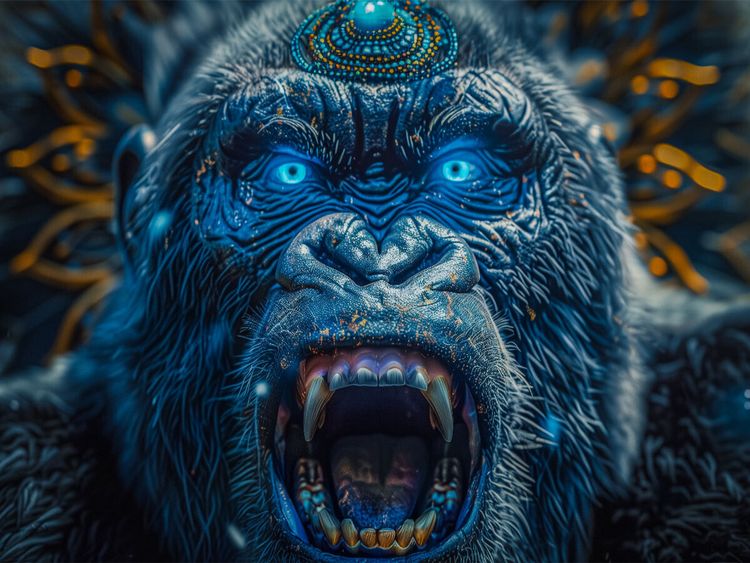 Produktbild: CALVENDO Puzzle Der mutige Gorilla | 1000 Teile Lege-Gr&ouml;&szlig;e 64x48cm Foto-Puzzle f&uuml;r gl&uuml;ckliche Stunden