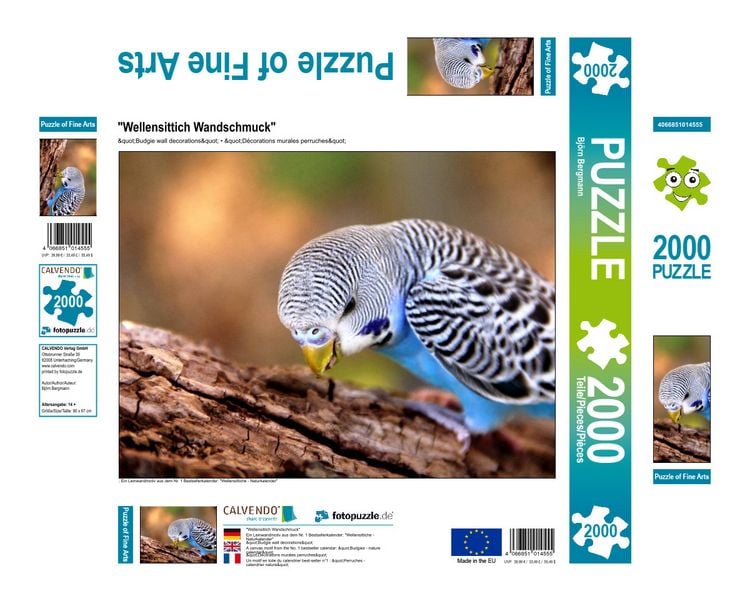 Produktbild: CALVENDO Puzzle "Wellensittich Wandschmuck" 2000 Teile Puzzle quer | 2000 Teile Lege-Gr&ouml;&szlig;e 90 &times; 67 cm Foto-Puzzle f&uuml;r gl&uuml;ckliche Stunden