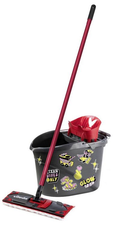 Produktbild: Vileda 183751 Vileda ULTRAMAX MY STYLE Box - Cleaning Lovers Bodenwischer-Set Anthrazit, Rot 1 St.