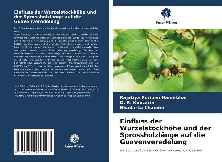 Produktbild: Einfluss der Wurzelstockh&ouml;he und der Sprossholzl&auml;nge auf die Guavenveredelung