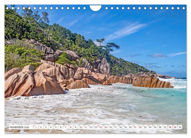Produktbild: Seychelles - Des &icirc;les de r&ecirc;ve dans l'oc&eacute;an Indien (Calendrier mural 2026 DIN A4 vertical), CALVENDO calendrier mensuel