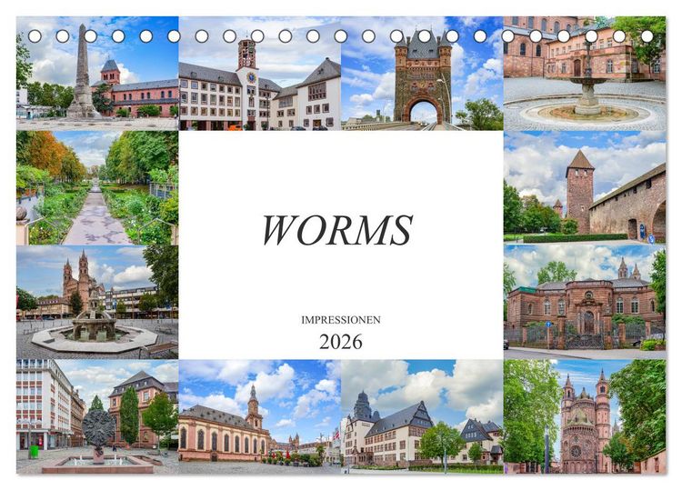 Produktbild: Worms Impressionen (Tischkalender 2026 DIN A5 quer), CALVENDO Monatskalender