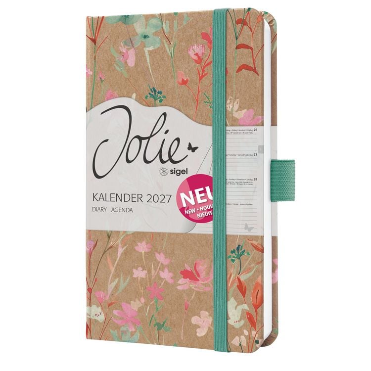Produktbild: SIGEL 7J806 Wochenkalender Jolie 2027, ca. A6, Green Floral Serenity, Hardcover