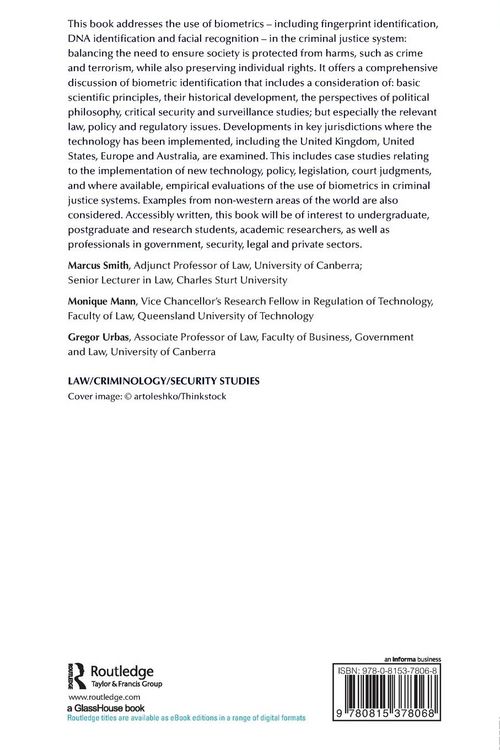 Produktbild: Biometrics, Crime and Security