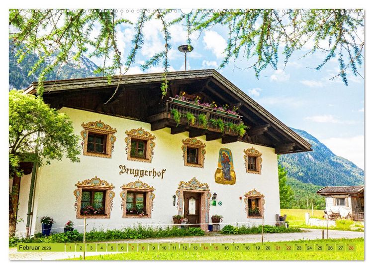 Produktbild: Historische Bauernh&auml;user im Tiroler Leutaschtal (Wandkalender 2026 DIN A2 quer), CALVENDO Monatskalender