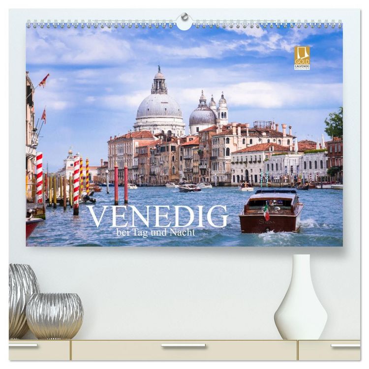 Produktbild: Venedig bei Tag und Nacht (hochwertiger Premium Wandkalender 2026 DIN A2 quer), Kunstdruck in Hochglanz