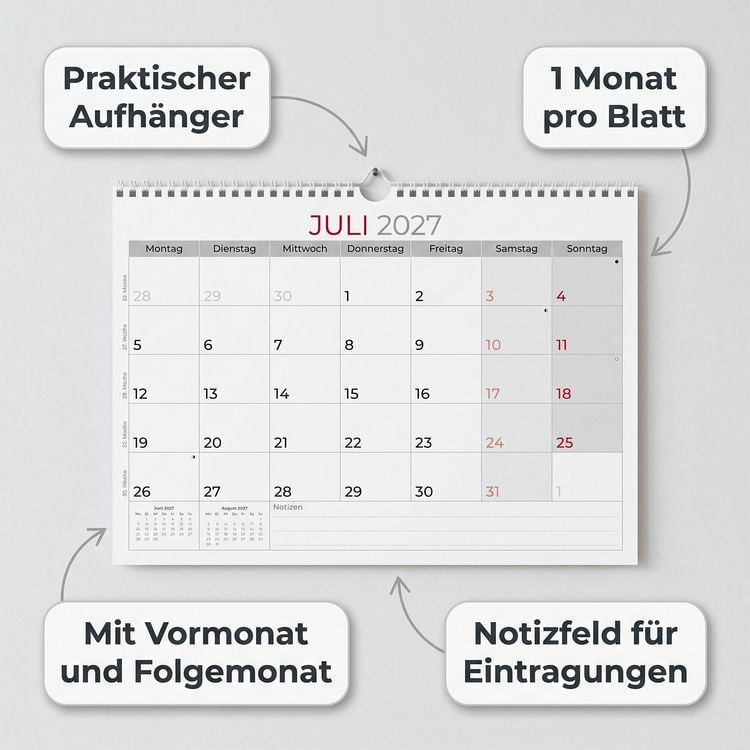 Produktbild: Monatsterminkalender 1M/1S 2027