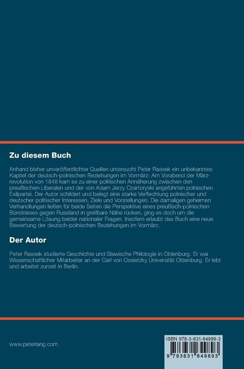 Produktbild: F&uuml;r ein freies Polen und ein liberales Preu&szlig;en. Czartoryskis Deutschlandpolitik am Vorabend der Revolution von 1848