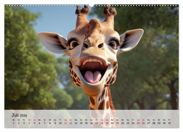 Produktbild: Lachende Tiere (Wandkalender 2026 DIN A2 quer), CALVENDO Monatskalender