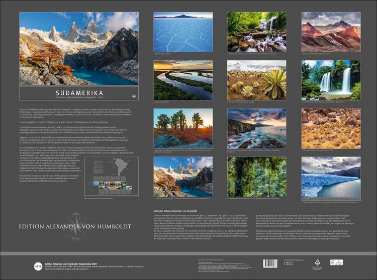 Produktbild: S&uuml;damerika - Edition Alexander von Humboldt Kalender 2027