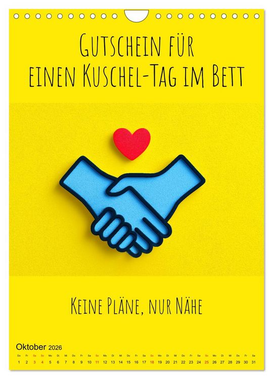 Produktbild: Gutscheinkalender - Gutschein Karten als Geschenk der Liebe (Wandkalender 2026 DIN A4 hoch), CALVENDO Monatskalender