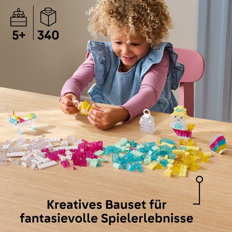 Produktbild: LEGO Classic Zauberbox mit durchsichtigen Steinen, Bunte Bausteine 11040