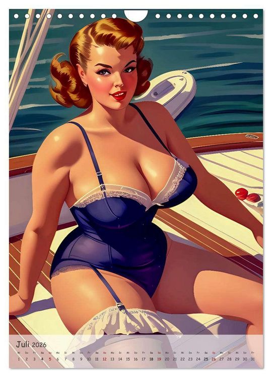 Produktbild: Pin-up Girls - Retro Glamour (Wandkalender 2026 DIN A4 hoch), CALVENDO Monatskalender