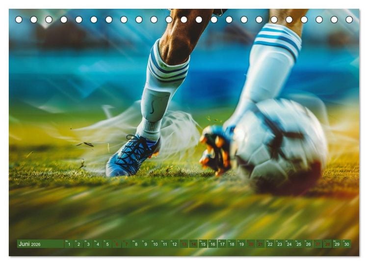 Produktbild: Fu&szlig;ball - Dynamik am Ball (Tischkalender 2026 DIN A5 quer), CALVENDO Monatskalender