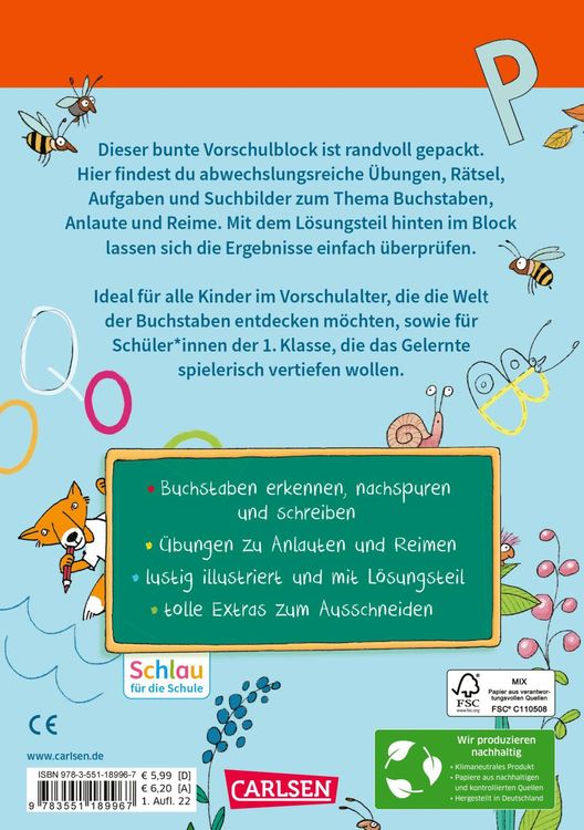 Produktbild: Schlau für die Schule: Mein bunter Buchstaben-Block