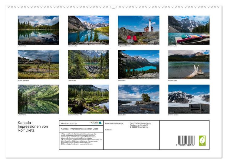 Produktbild: Kanada - Impressionen von Rolf Dietz (hochwertiger Premium Wandkalender 2027 DIN A2 quer), Kunstdruck in Hochglanz