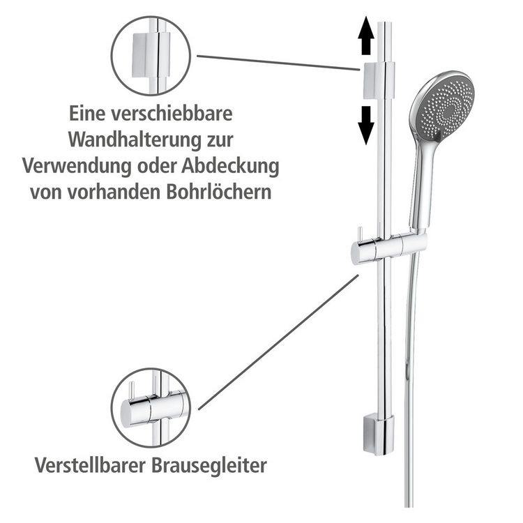 Produktbild: Brauseset Watersaving Chrom, L&auml;nge Stange: 70 cm