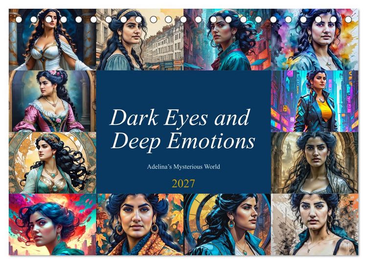 Produktbild: Dark Eyes and Deep Emotions, Adelina&rsquo;s Mysterious World (Desk Calendar 2027 DIN A5 landscape), CALVENDO 12 Month DeskCalendar