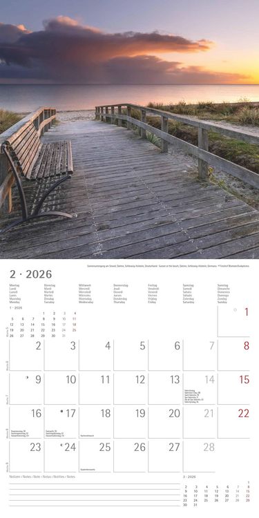Produktbild: Alpha Edition - Am Meer 2026 Broschürenkalender, 30x30cm, Wandkalender mit Platz für Notizen und Termine, Bilder rund ums Meer, Monatsübersicht und Fe