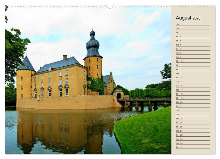 Produktbild: Burgen und Schl&ouml;sser im M&uuml;nsterland (hochwertiger Premium Wandkalender 2026 DIN A2 quer), Kunstdruck in Hochglanz