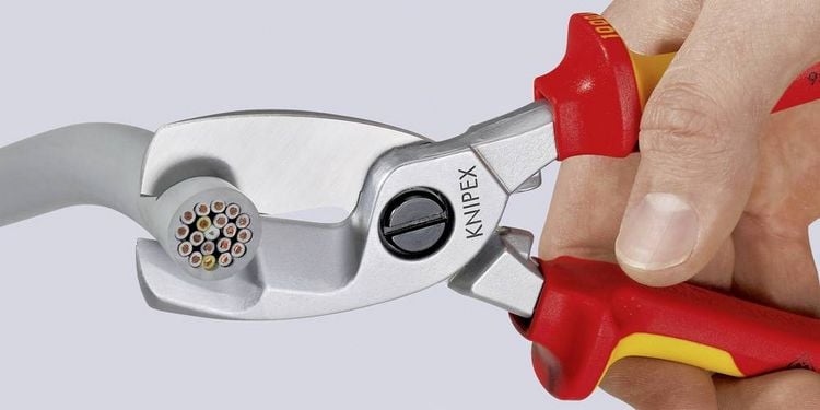Produktbild: Knipex 95 17 200 Kabelschere Geeignet f&uuml;r (Abisoliertechnik) Alu- und Kupferkabel, ein- und mehrdr&auml;htig 20 mm 70 mm&sup2; 0