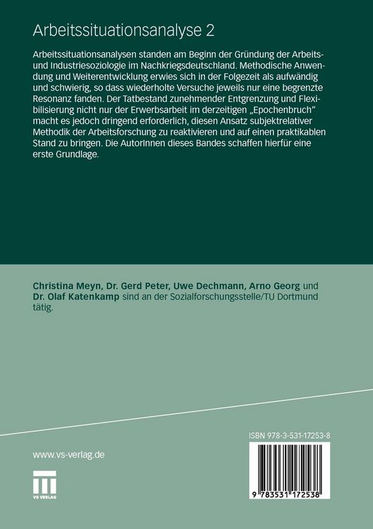 Produktbild: Arbeitssituationsanalyse