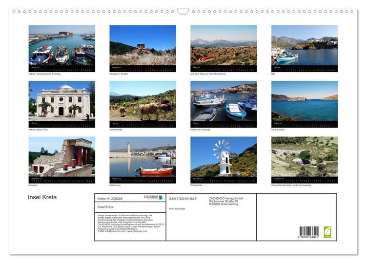 Produktbild: Insel Kreta (Wandkalender 2026 DIN A2 quer), CALVENDO Monatskalender