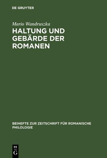 Produktbild: Haltung und Geb&auml;rde der Romanen