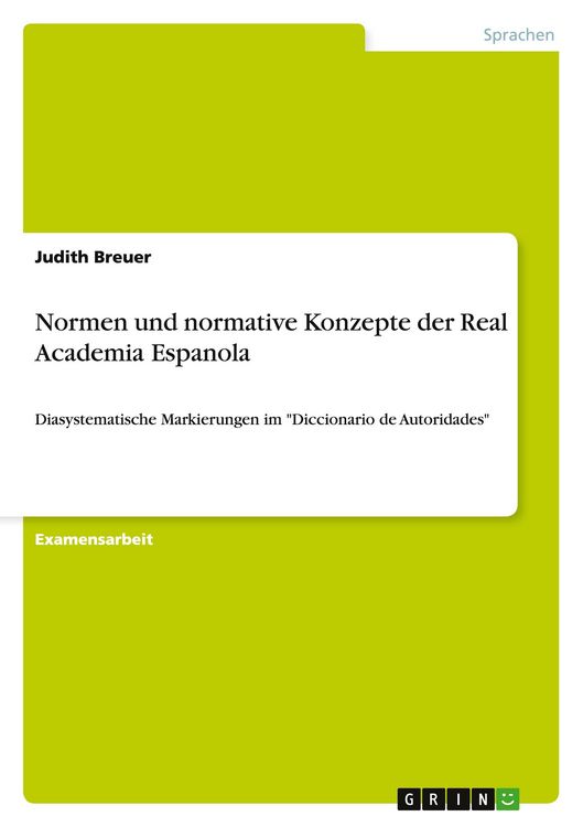 Produktbild: Normen und normative Konzepte der Real Academia Espanola