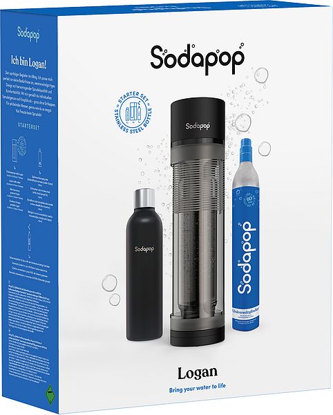 SODAPOP Wassersprudler Logan mit Edelstahlflasche + CO -Zylinder kaufen