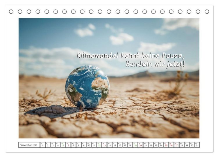 Produktbild: Das Klima in Aufruhr - Die Spirale der globalen Erw&auml;rmung (Tischkalender 2026 DIN A5 quer), CALVENDO Monatskalender