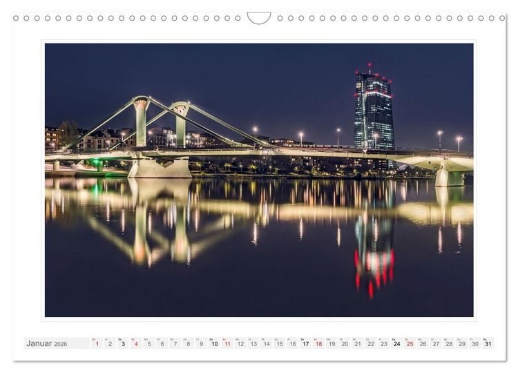 Produktbild: Frankfurt. Die Skyline bei Nacht (Wandkalender 2026 DIN A3 quer), CALVENDO Monatskalender