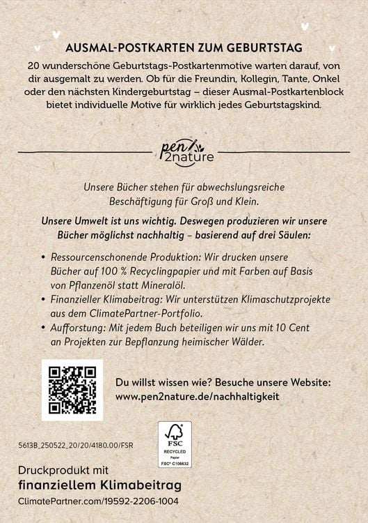 Produktbild: Ausmal-Postkarten Happy Birthday