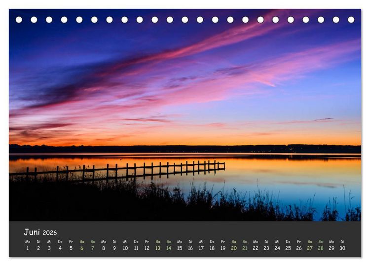 Produktbild: Ammersee bis Walchensee - Traumlandschaften im Voralpenland (Tischkalender 2026 DIN A5 quer), CALVENDO Monatskalender