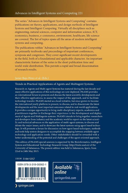 Produktbild: Trends in Practical Applications of Agents and Multiagent Systems