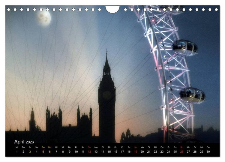Produktbild: Mondnacht (Wandkalender 2026 DIN A4 quer), CALVENDO Monatskalender