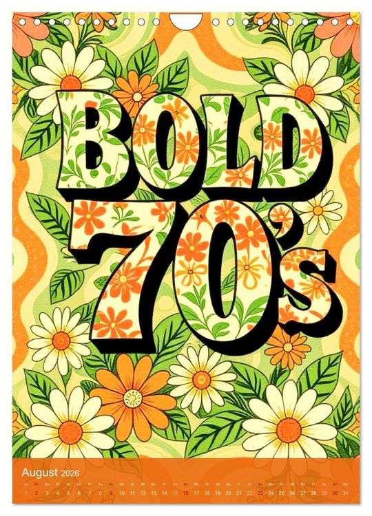 Produktbild: Flower Power Dreams - Retro 70s Art (Wandkalender 2026 DIN A4 hoch), CALVENDO Monatskalender
