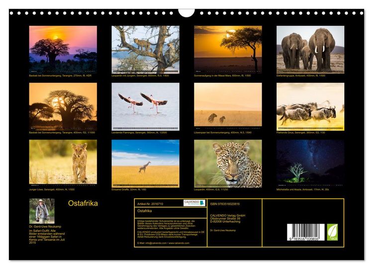 Produktbild: Ostafrika (Wandkalender 2026 DIN A3 quer), CALVENDO Monatskalender
