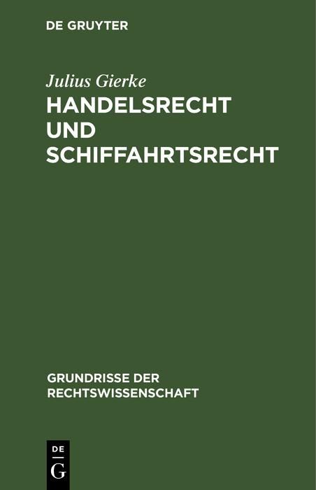 Produktbild: Handelsrecht und Schiffahrtsrecht