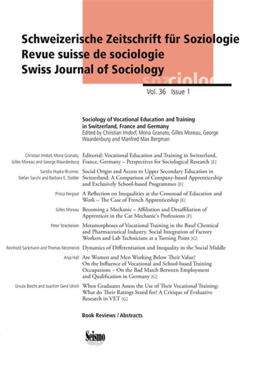 Bild vom Artikel Sociology of Vocational Education and Training in Switzerland, France and Germany vom Autor Christian Imdorf