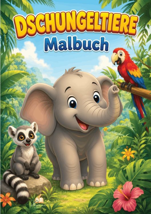 Produktbild: Dschungeltiere Malbuch f&uuml;r Kinder von 5&ndash;7 Jahren mit 50 sch&ouml;nen Ausmalbildern