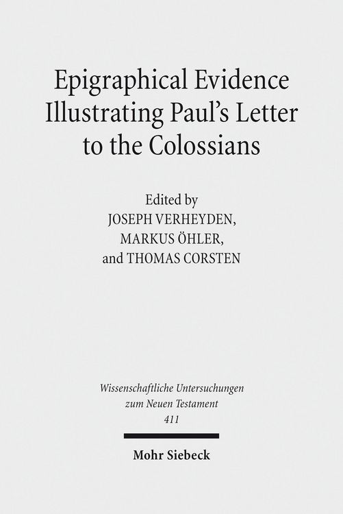 Produktbild: Epigraphical Evidence Illustrating Paul's Letter to the Colossians