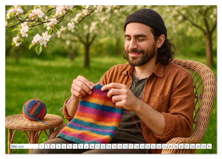 Produktbild: Stricken und Wolle (hochwertiger Premium Wandkalender 2026 DIN A2 quer), Kunstdruck in Hochglanz